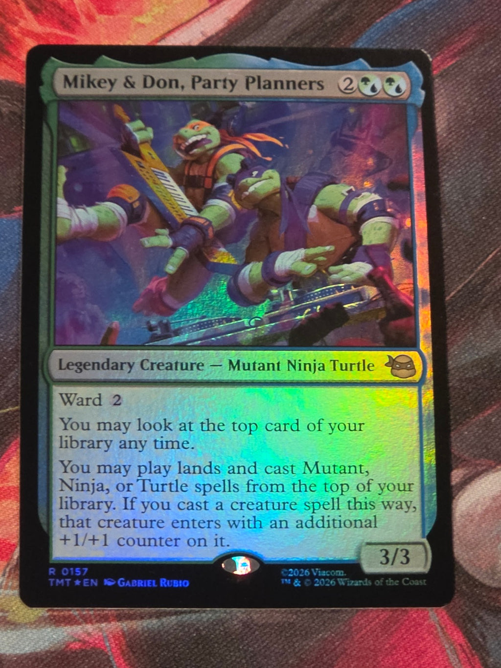Mikey & Don, Party Planners - 157 - Teenage Mutant Ninja Turtles - R - Foil - NM MTG