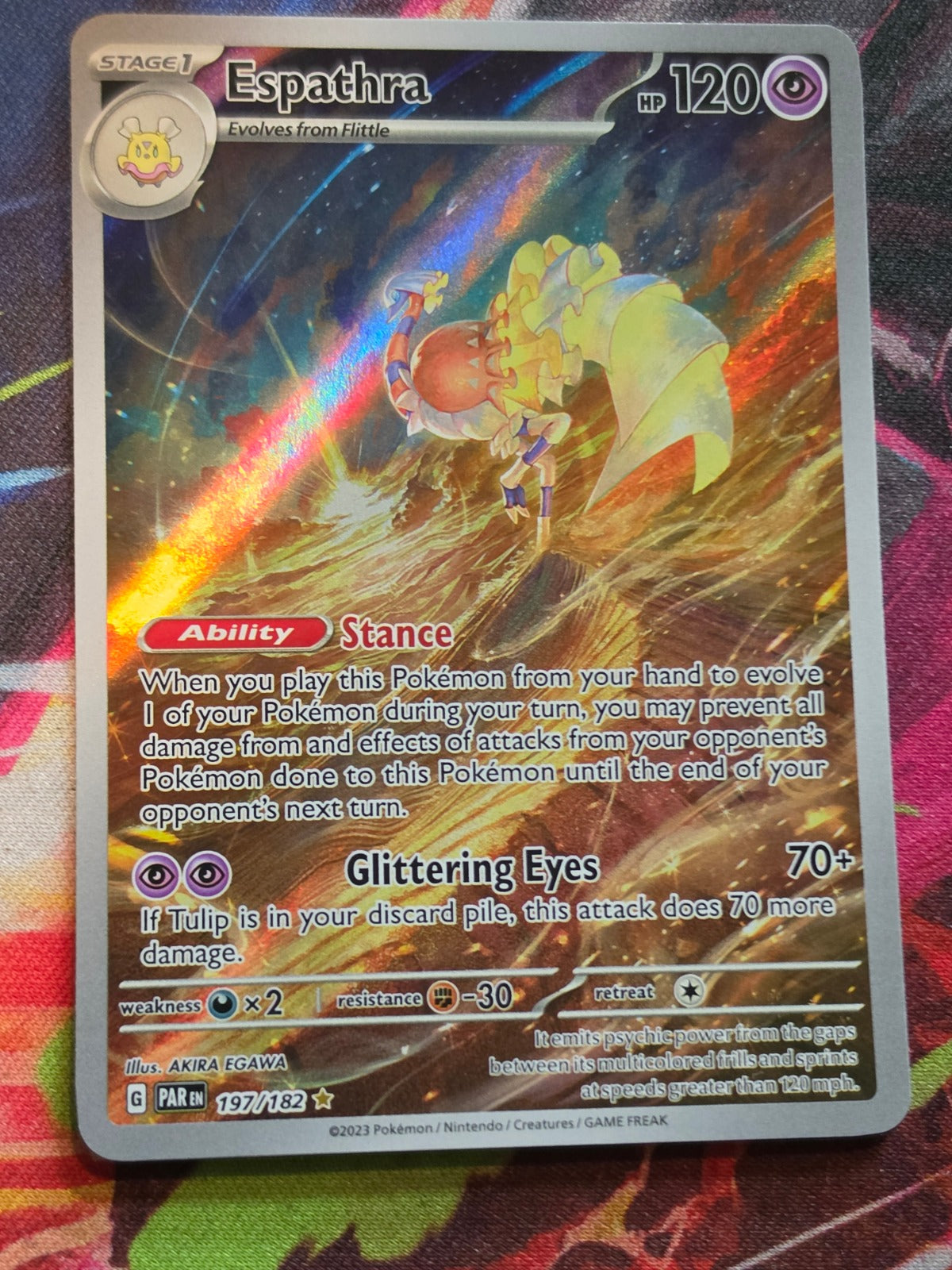Espathra Illustration Rare SV04: Paradox Rift 197/182 NM Pokemon