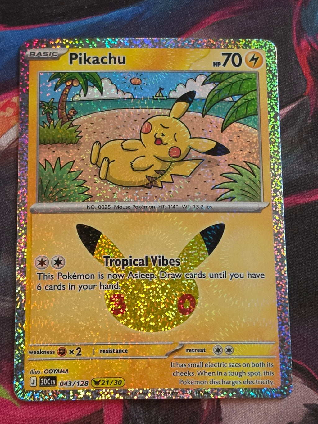Pikachu - 043/128 - ME: 30th Celebration - Pikachu Rare - NM - Pokemon