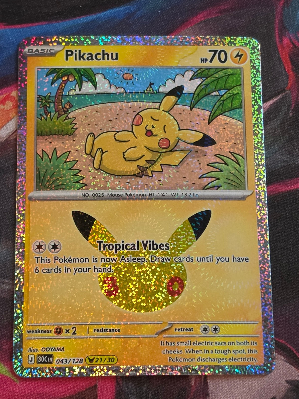 Pikachu - 043/128 - ME: 30th Celebration - Pikachu Rare - NM - Pokemon