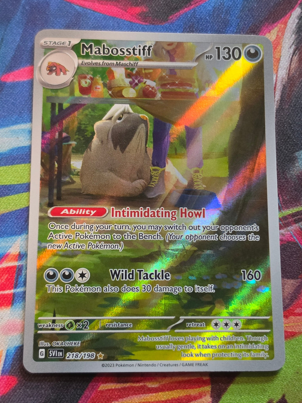 Mabosstiff Illustration Rare SV01: Scarlet & Violet Base Set 218/198 LP Pokemon