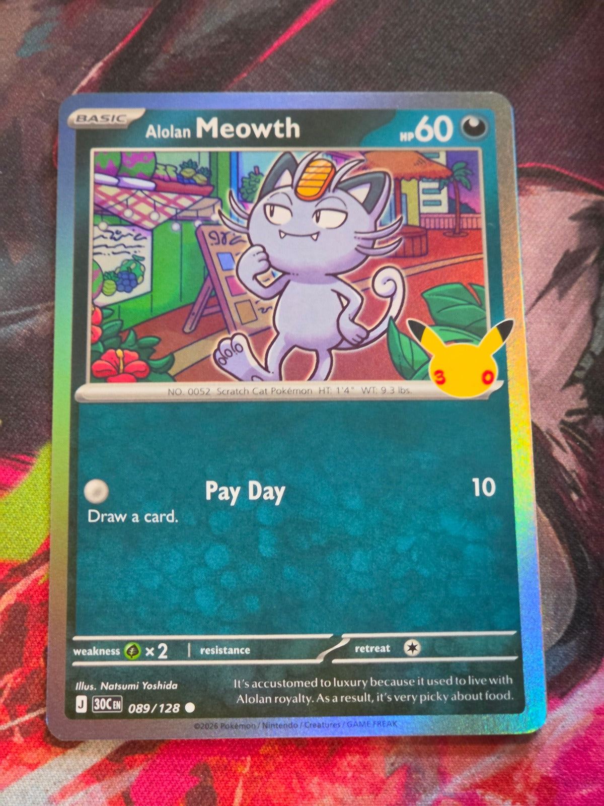 Alolan Meowth Common ME: 30th Celebration 089/128 NM Pokemon