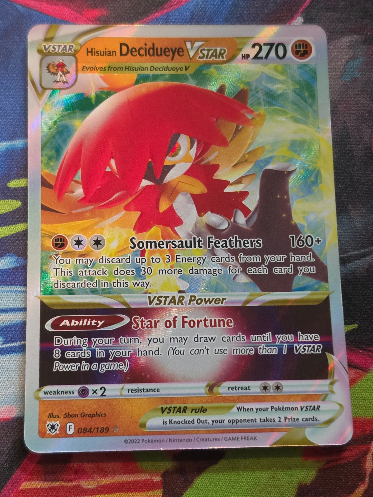 Hisuian Decidueye VSTAR Ultra Rare SWSH10: Astral Radiance 084/189 NM Pokemon