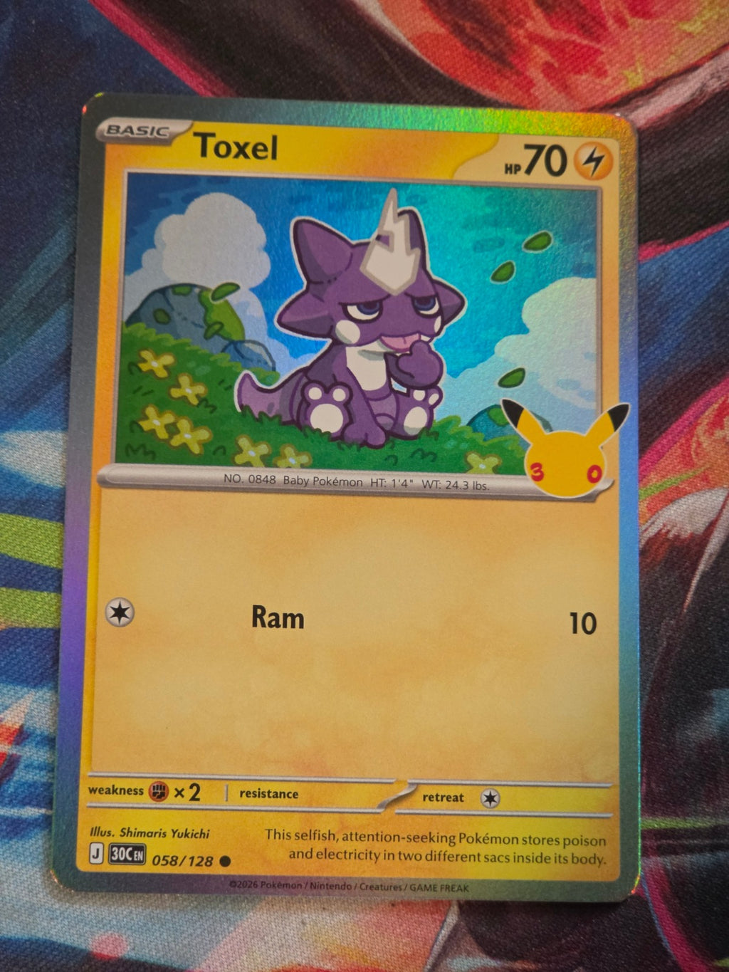 Toxel Common ME: 30th Celebration 058/128 NM Pokemon
