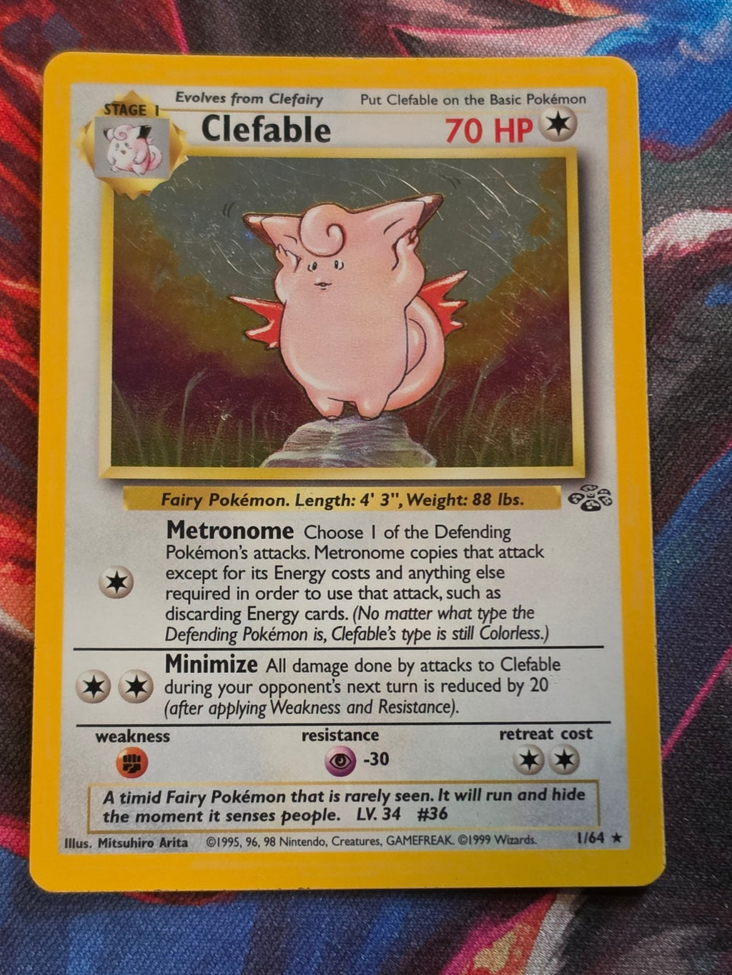 Clefable Holo Rare Jungle 01/64 LP Pokemon
