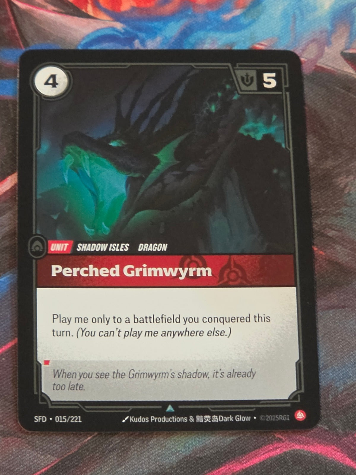 Perched Grimwyrm - 015/221 - Spiritforged - Uncommon - NM