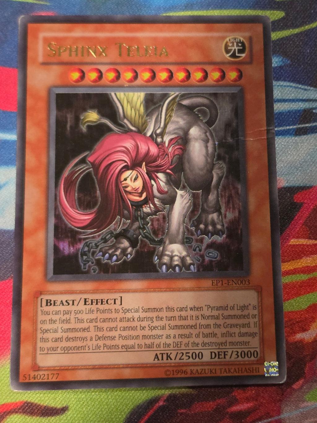 Sphinx Teleia Ultra Rare Yu-Gi-Oh! Movie Exclusive Pack EP1-EN003 HP