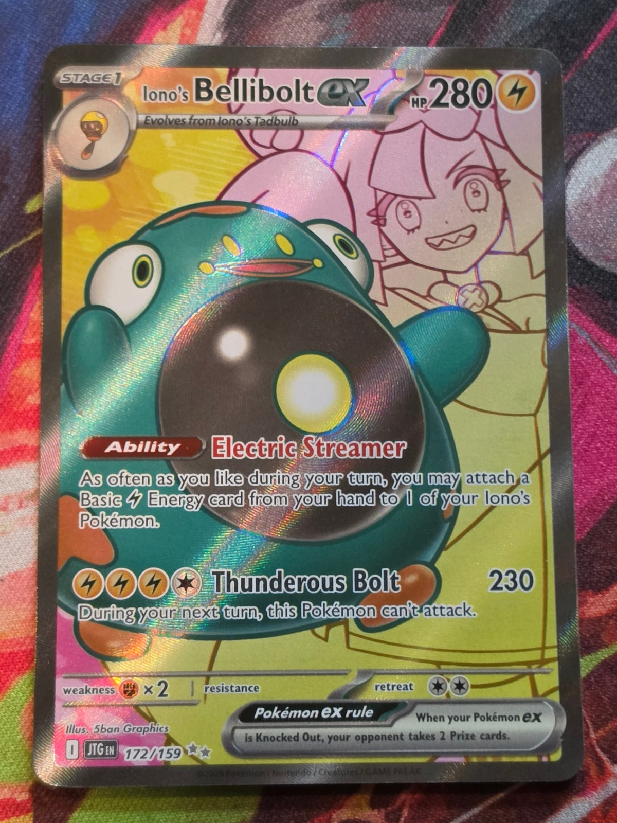 Iono's Bellibolt ex Ultra Rare Journey Together 172/159 NM Pokemon
