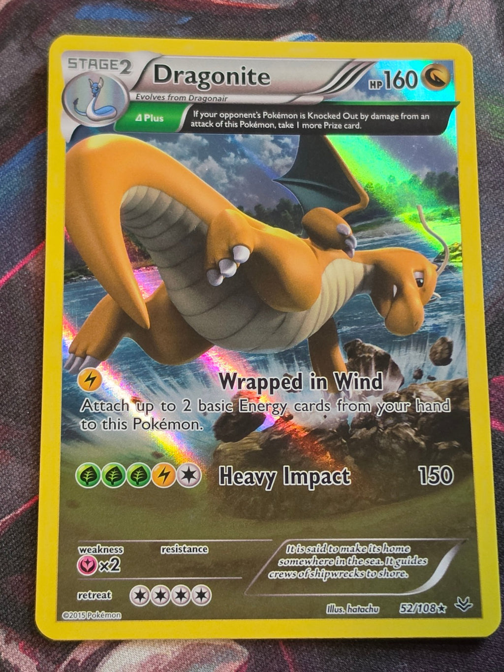 Dragonite (52 Delta) - 52/108 - XY - Roaring Skies - Holo Rare - NM - Pokemon