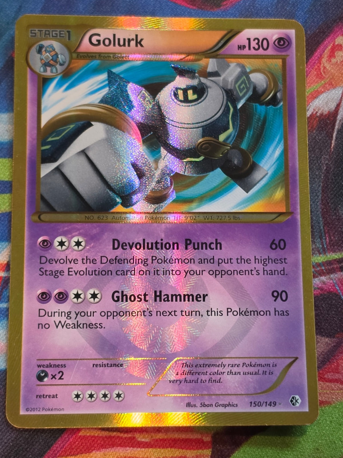 Golurk Secret Rare Boundaries Crossed 150/149 LP+ Pokemon