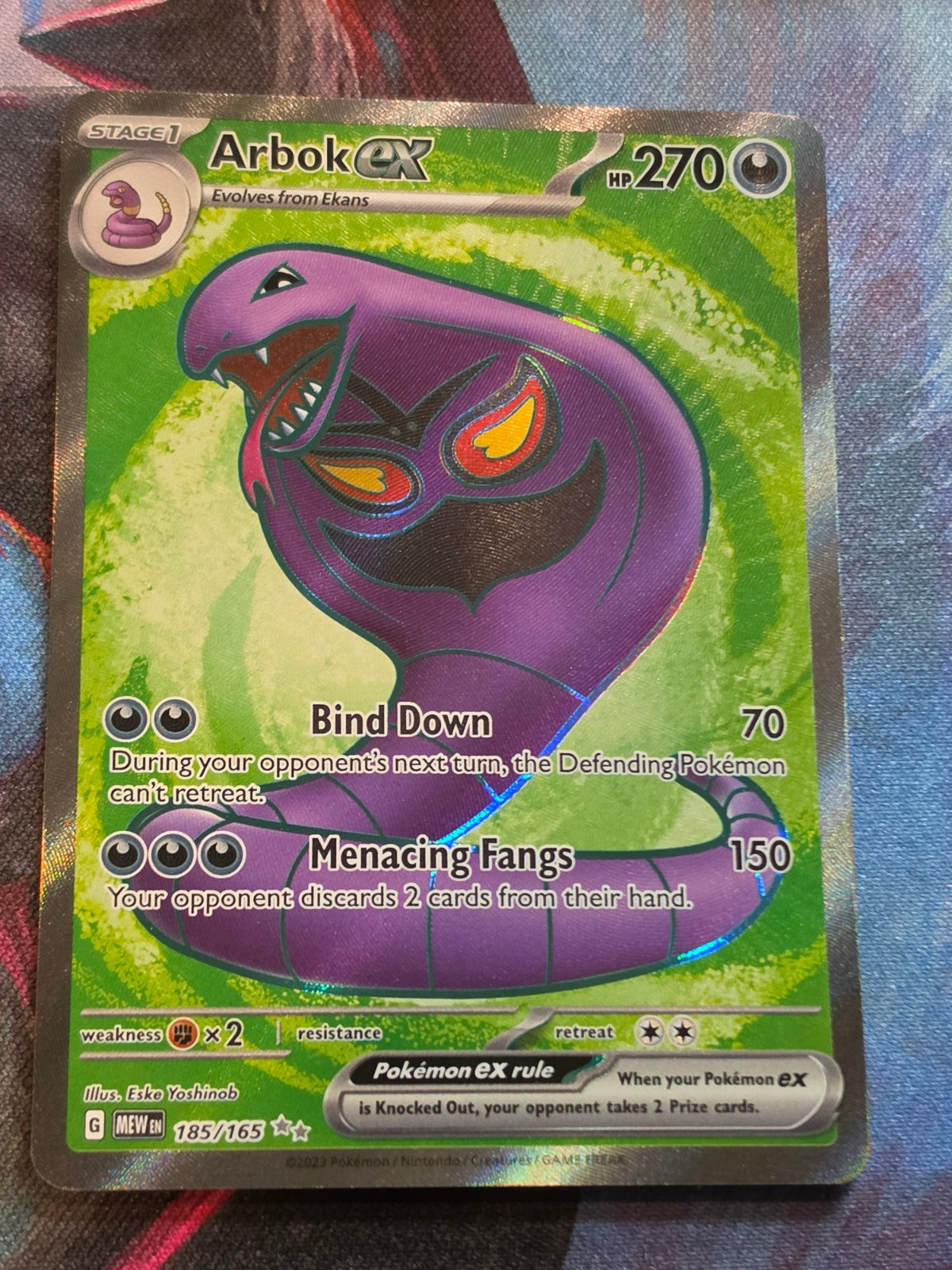 Arbok ex Ultra Rare Scarlet & Violet 151 185/165 NM Pokemon