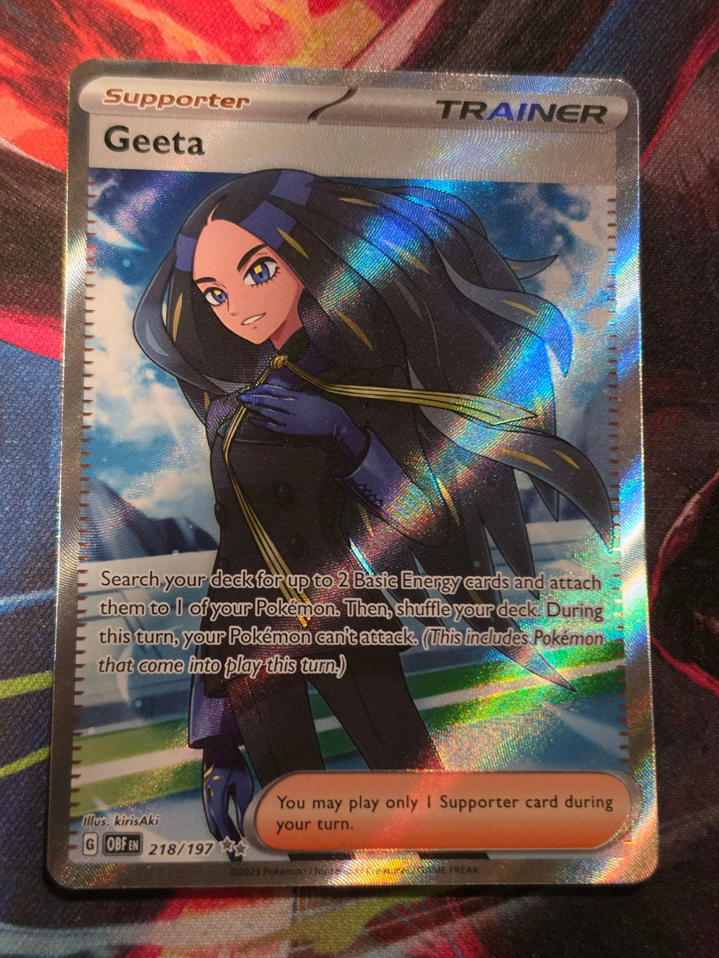 Geeta Ultra Rare Obsidian Flames 218/197 NM Pokemon