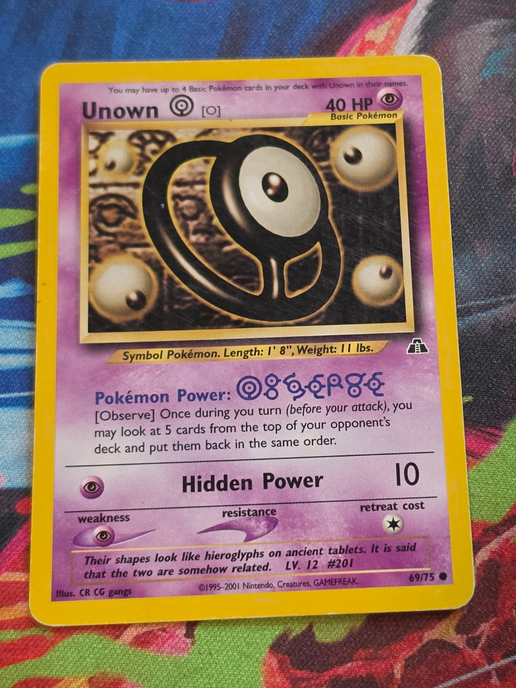Unown [O] - 69/75 - Neo Discovery - Common - Unlimited - LP Pokemon