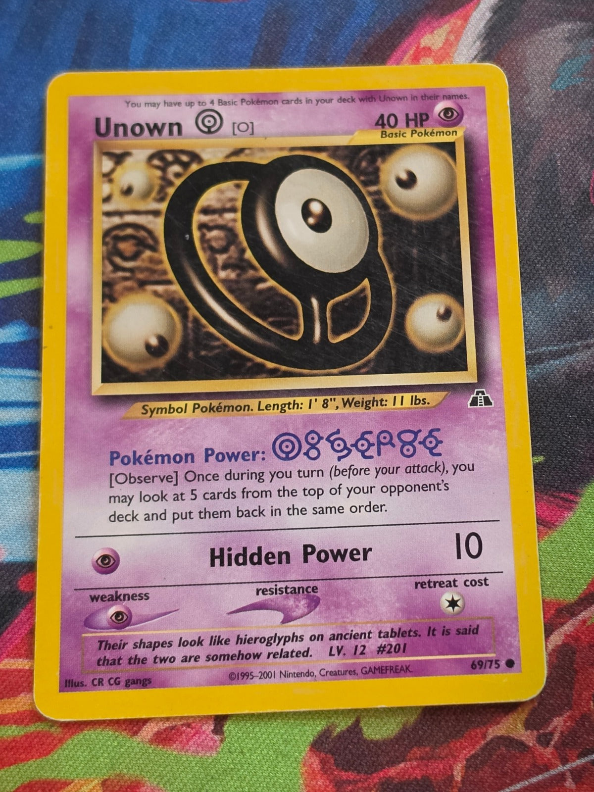 Unown [O] - 69/75 - Neo Discovery - Common - Unlimited - LP Pokemon