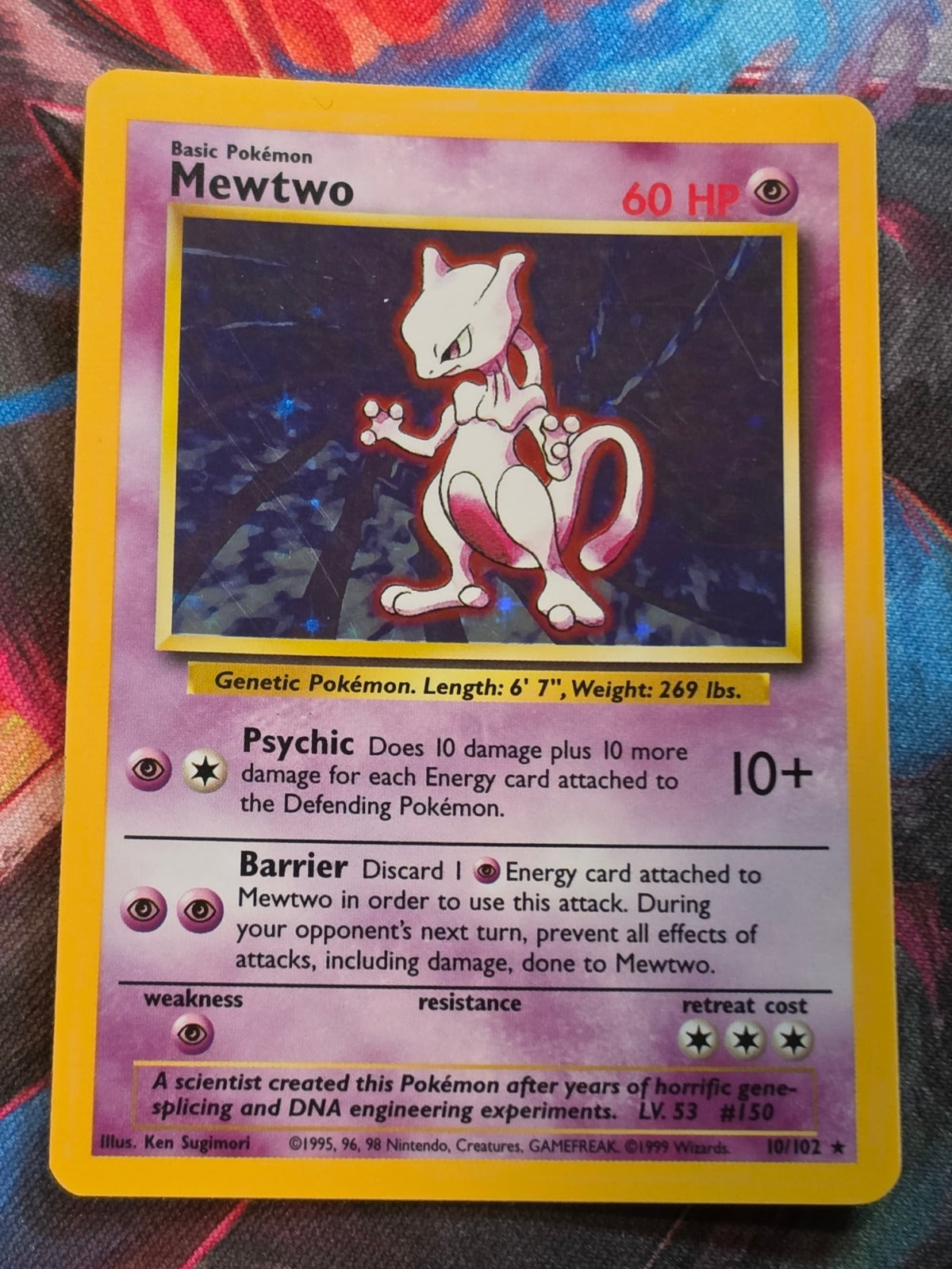Mewtwo Holo Rare Base Set 010/102 LP Pokemon