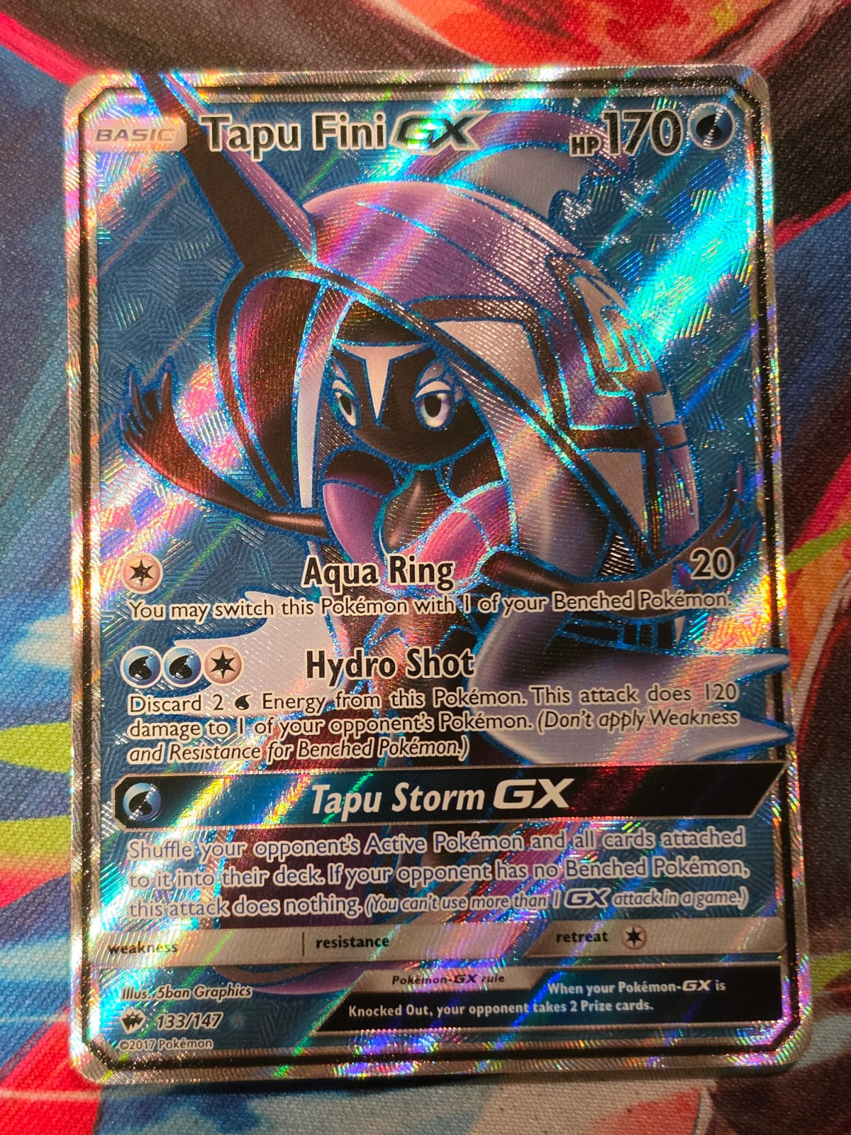 Tapu Fini GX (Full Art) Ultra Rare SM - Burning Shadows 133/147 LP+ Pokemon