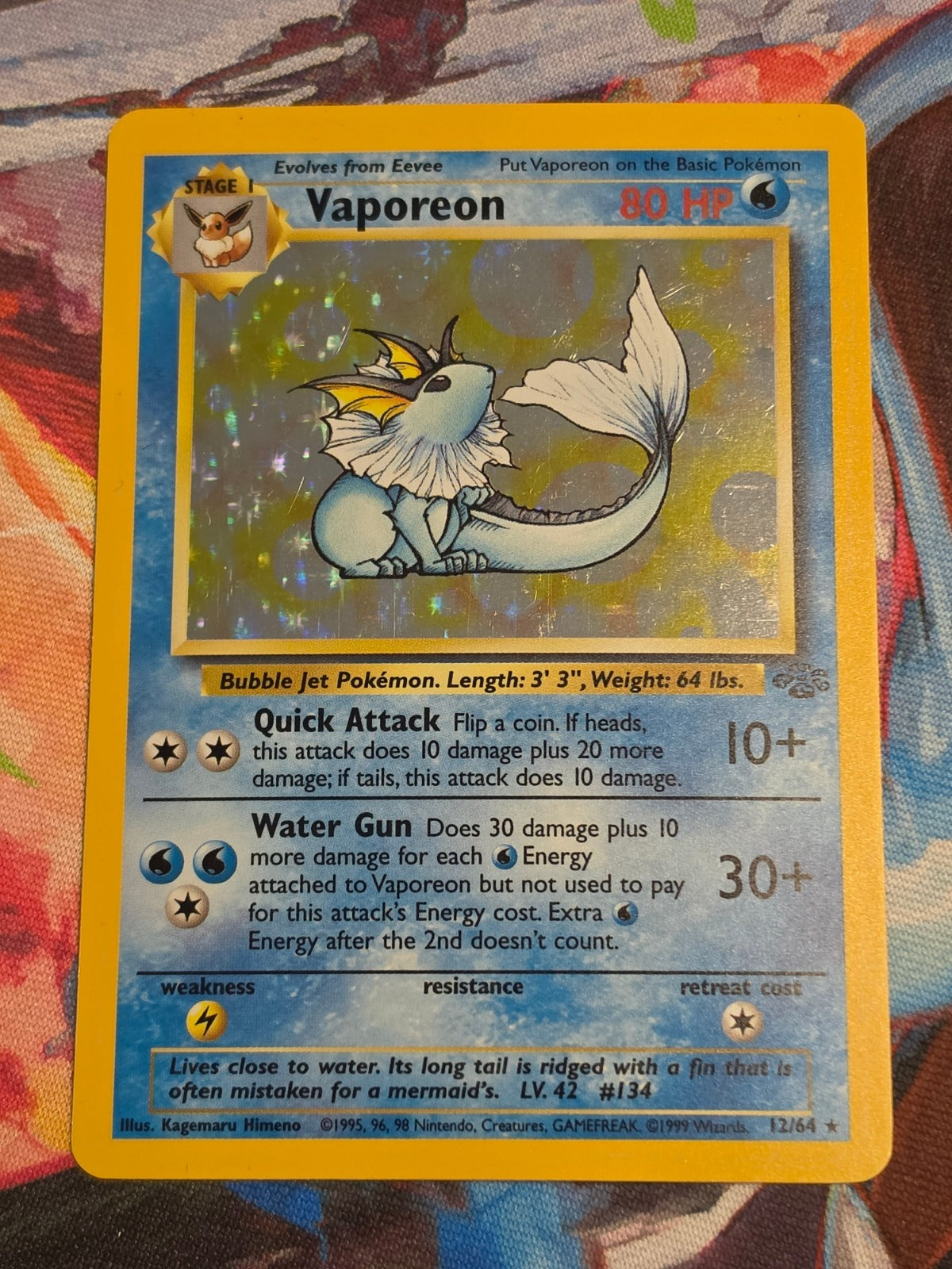 Vaporeon Holo Rare Jungle 12/64 NM-/LP+ Pokemon