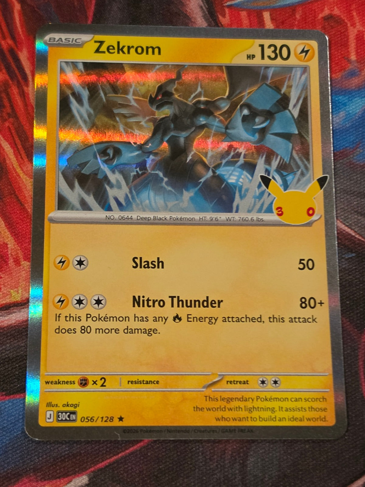 Zekrom - 056/128 - ME: 30th Celebration - Rare - NM - Pokemon