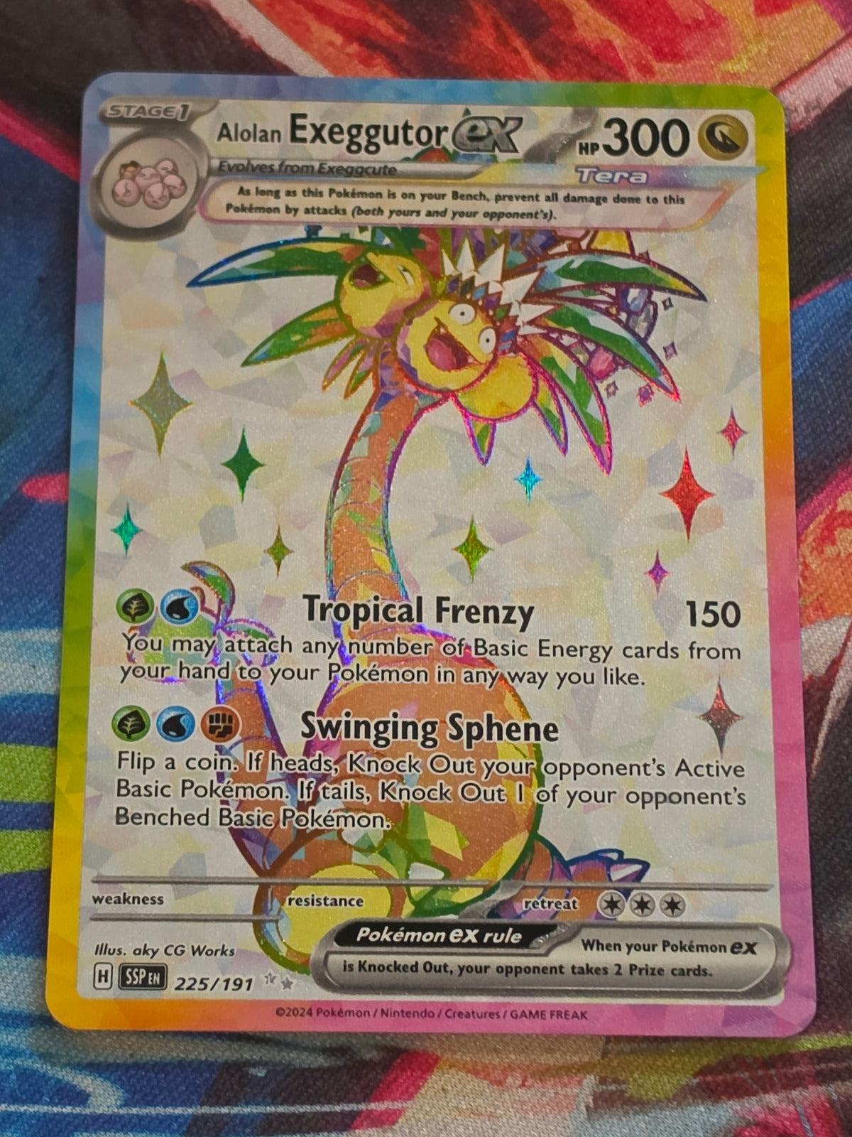 Alolan Exeggutor ex Ultra Rare SV08: Surging Sparks 225/191 LP+ Pokemon