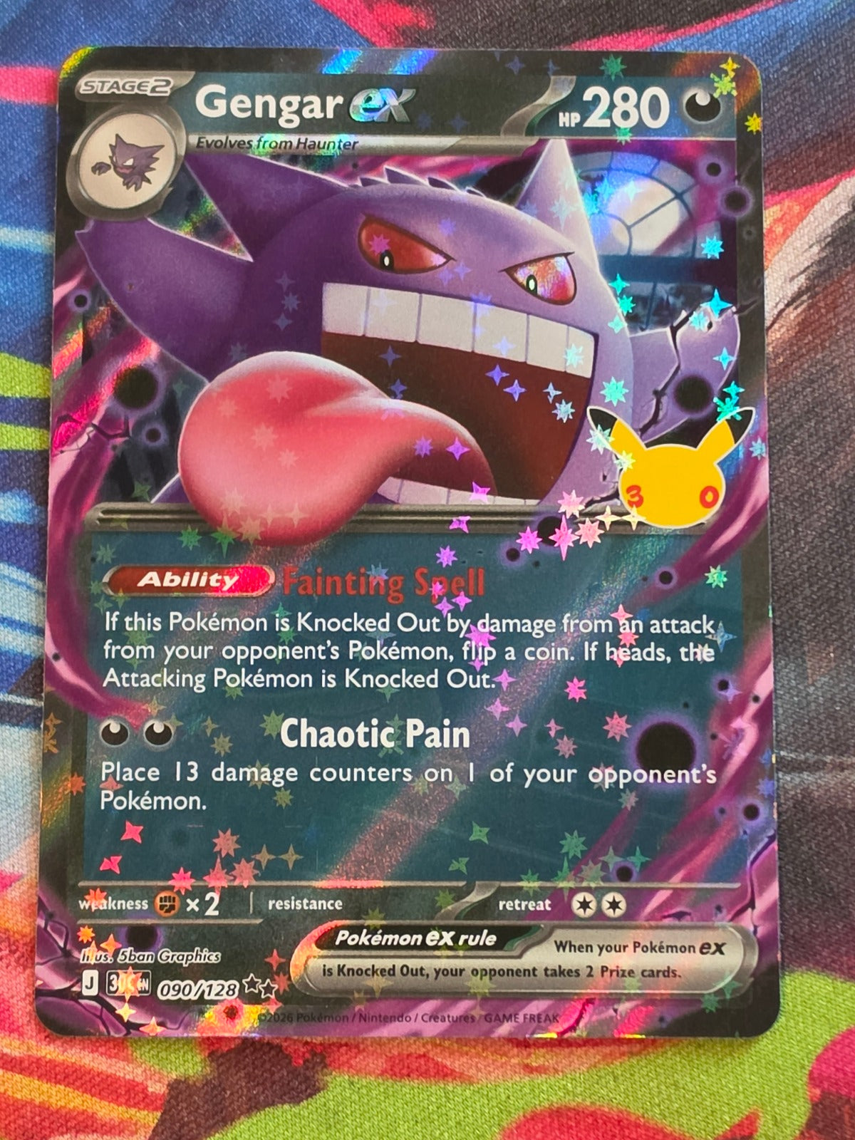 Gengar ex - 090/128 - ME: 30th Celebration - Double Rare - NM - Pokemon