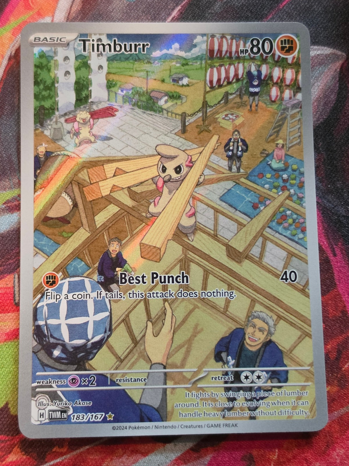 Timburr Illustration Rare SV06: Twilight Masquerade 183/167 NM-/LP+ Pokemon