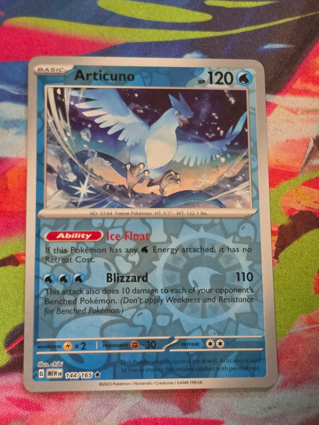Articuno Reverse Holo Rare SV: Scarlet & Violet 151 144/165 NM
