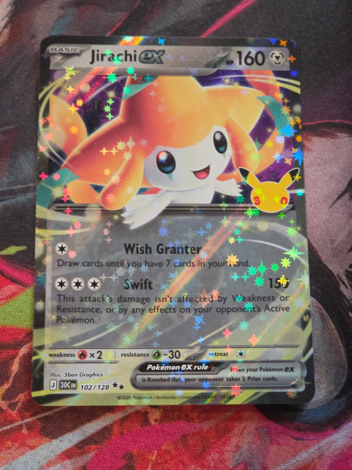 Jirachi ex Double Rare ME: 30th Celebration 102/128 NM Pokemon