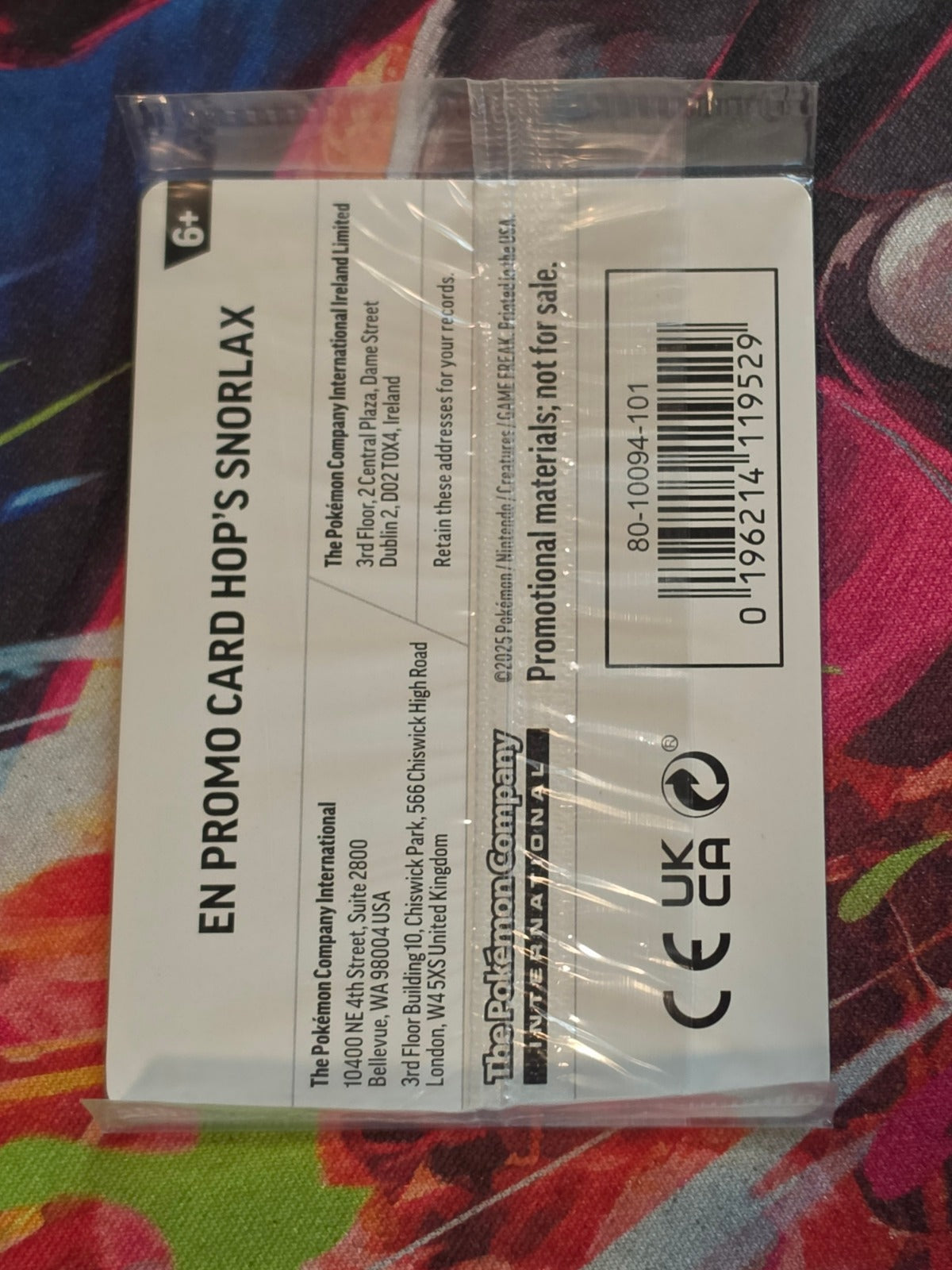 Hop's Snorlax (GameStop) (Cosmos Holo) Promo Miscellaneous Cards & Products 117/159 NM SEALED Pokemon (Back)