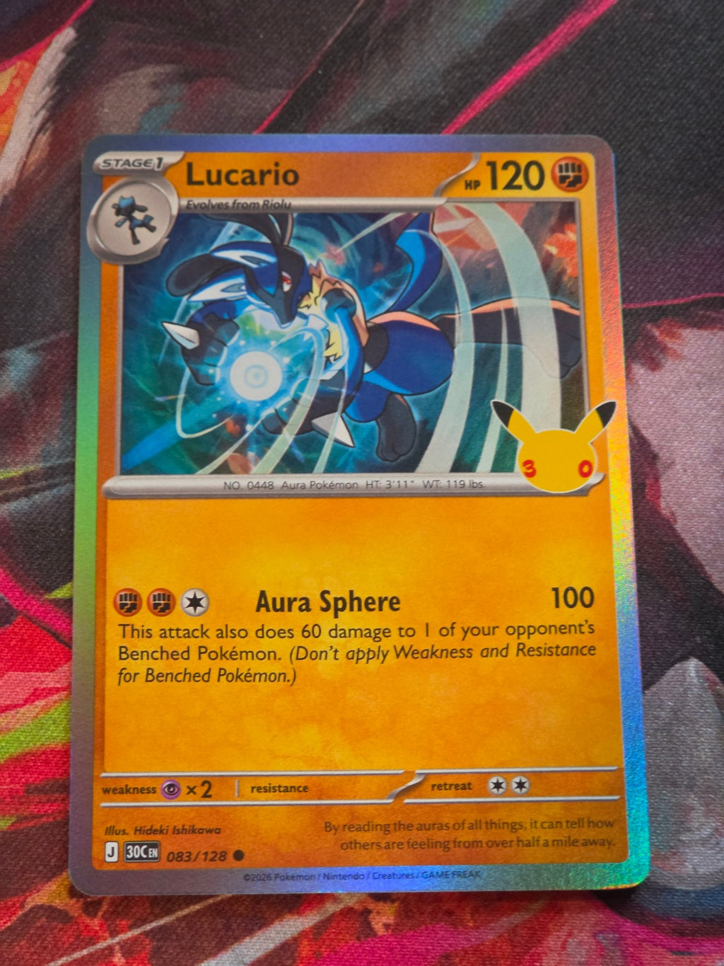 Lucario Common ME: 30th Celebration 083/128 NM Pokemon