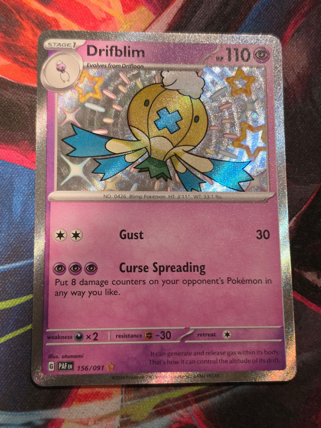 Drifblim Shiny Rare Paldean Fates 156/091 NM Pokemon
