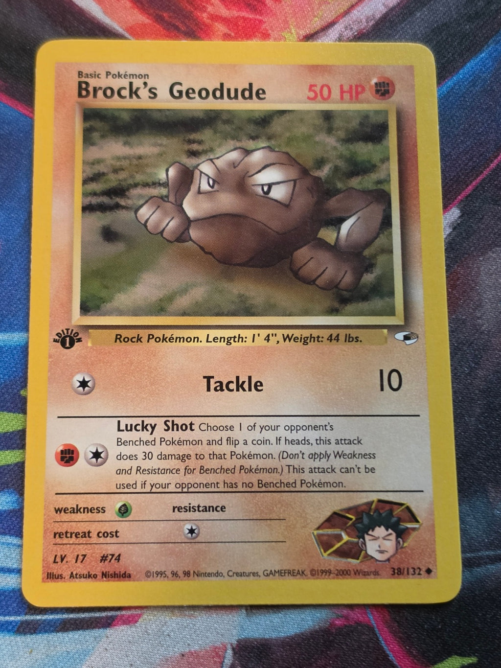 Brock's Geodude (38) - 038/132 - Gym Heroes - Uncommon - 1st Edition - NM Pokemon
