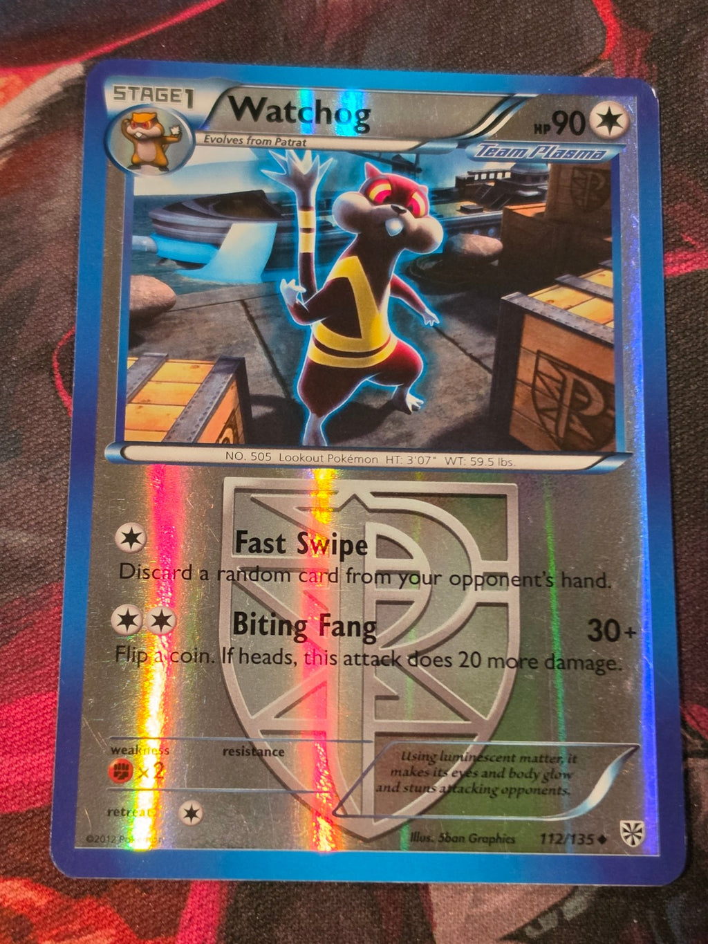 Watchog (Team Plasma) (112) - 112/135 - Plasma Storm - Uncommon - Reverse Holo - LP+ - Pokemon