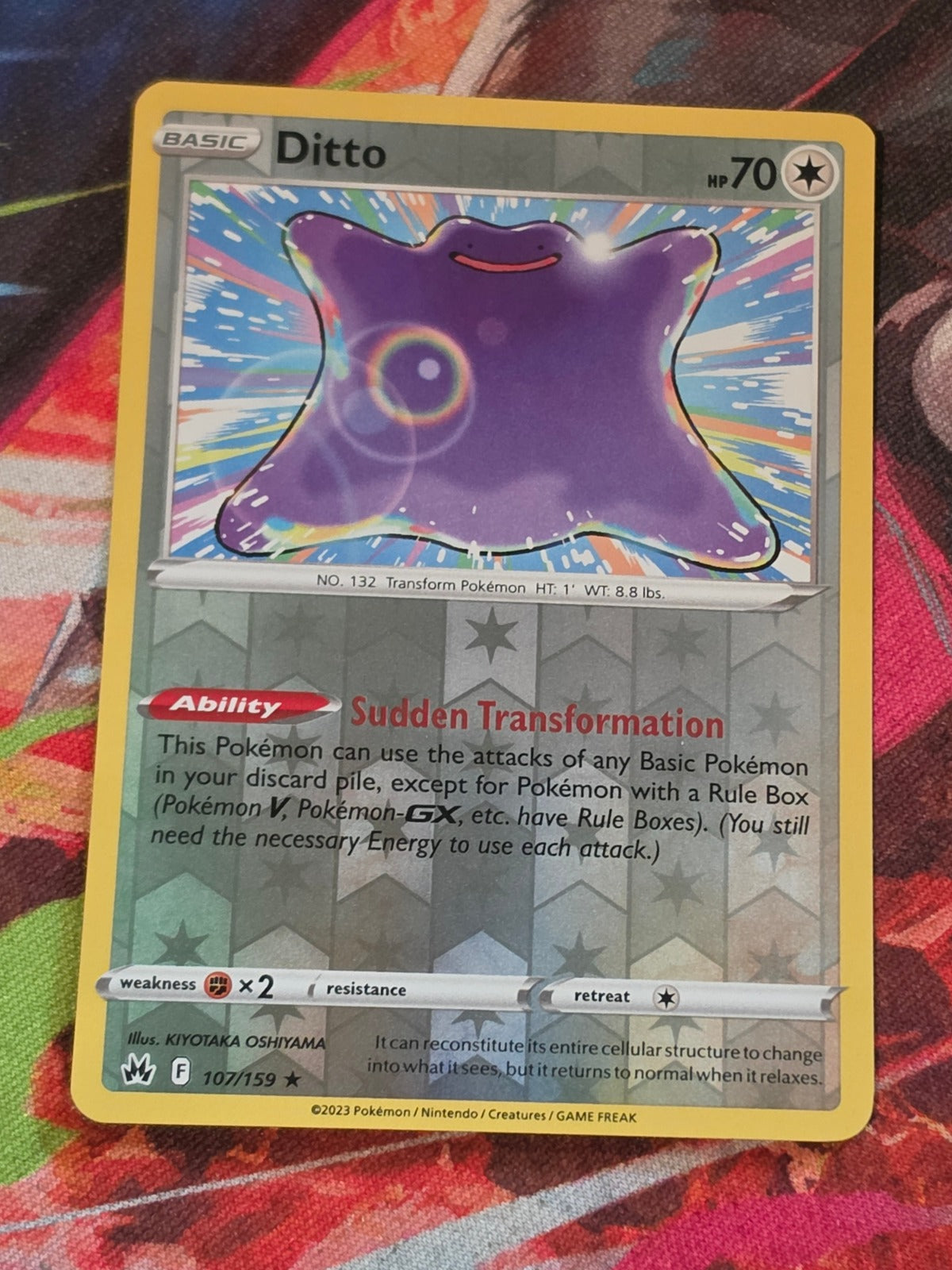 Ditto Reverse Holo Rare Crown Zenith 107/159 NM Pokemon