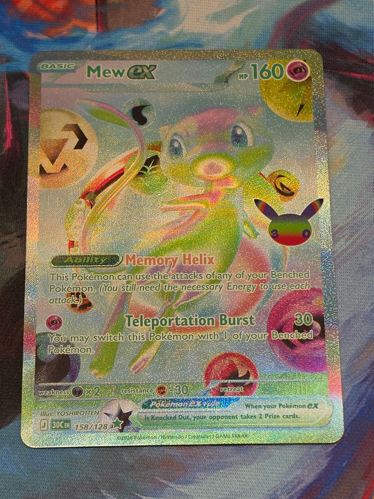 Mew ex - 158/128 - ME: 30th Celebration - Futuristic Rare - NM - Pokemon