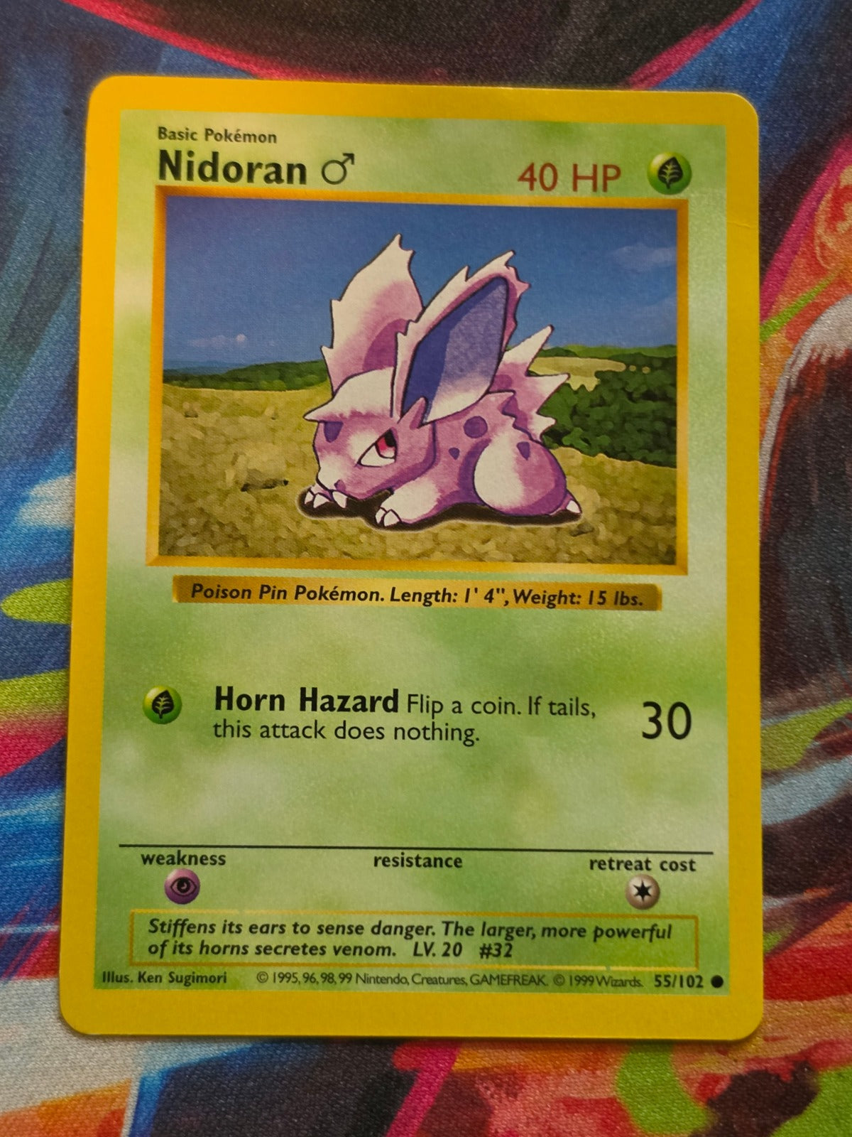 Nidoran M Shadowless Base Set Common 055/102 LP Pokemon