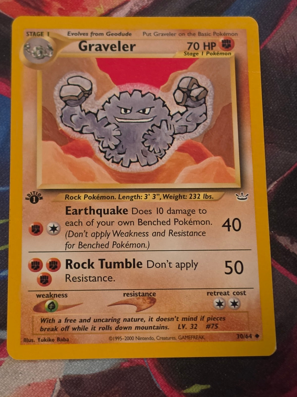 Graveler - 30/64 - Neo Revelation - Uncommon - 1st Edition - MP Pokemon