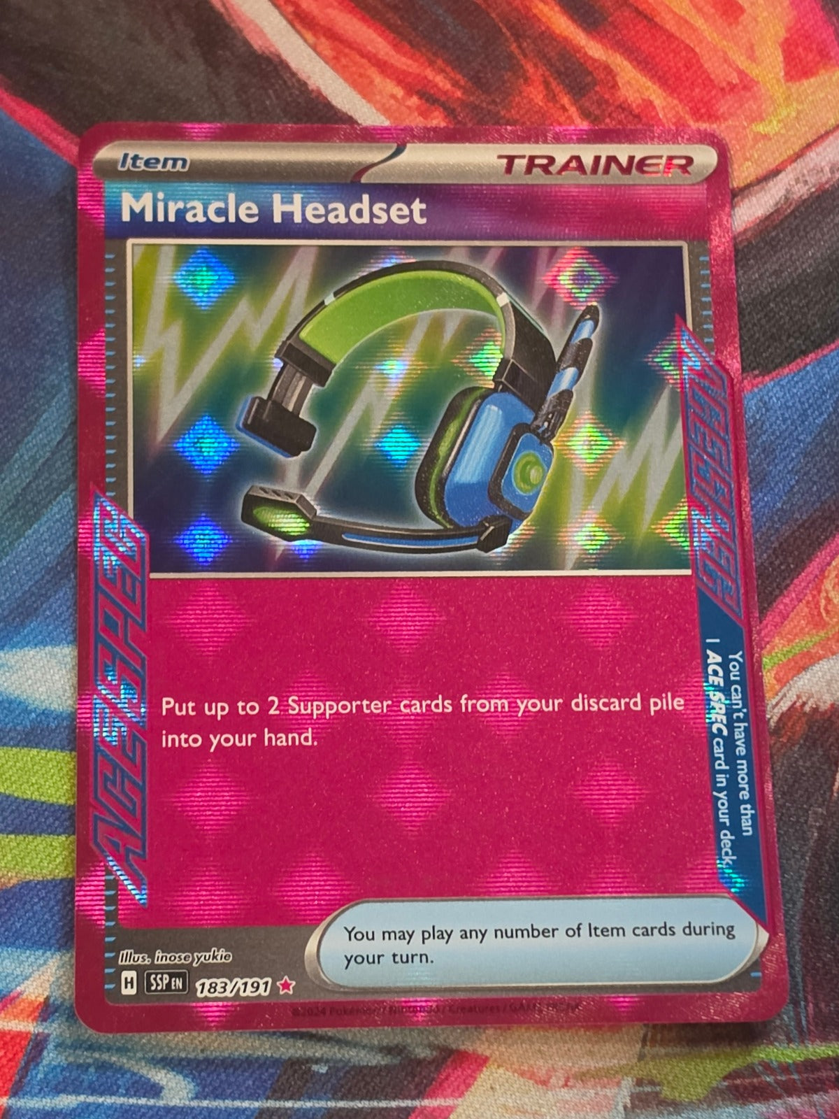 Miracle Headset ACE SPEC Rare SV08: Surging Sparks 183/191 NM Pokemon