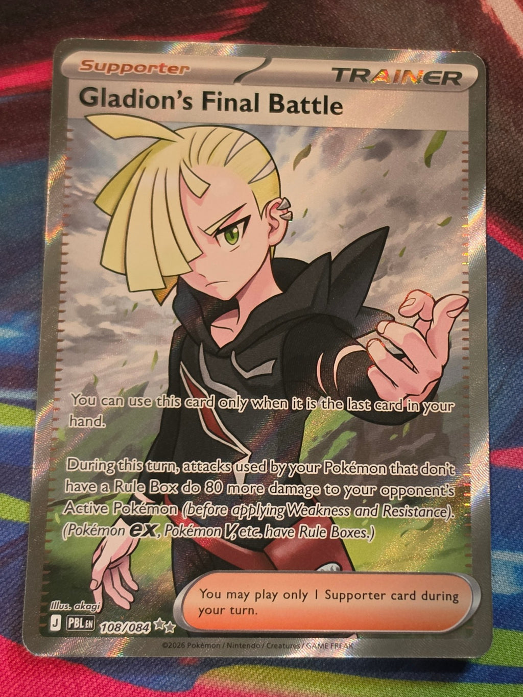 Gladion's Final Battle Ultra Rare Pitch Black 108/084 NM Pokemon