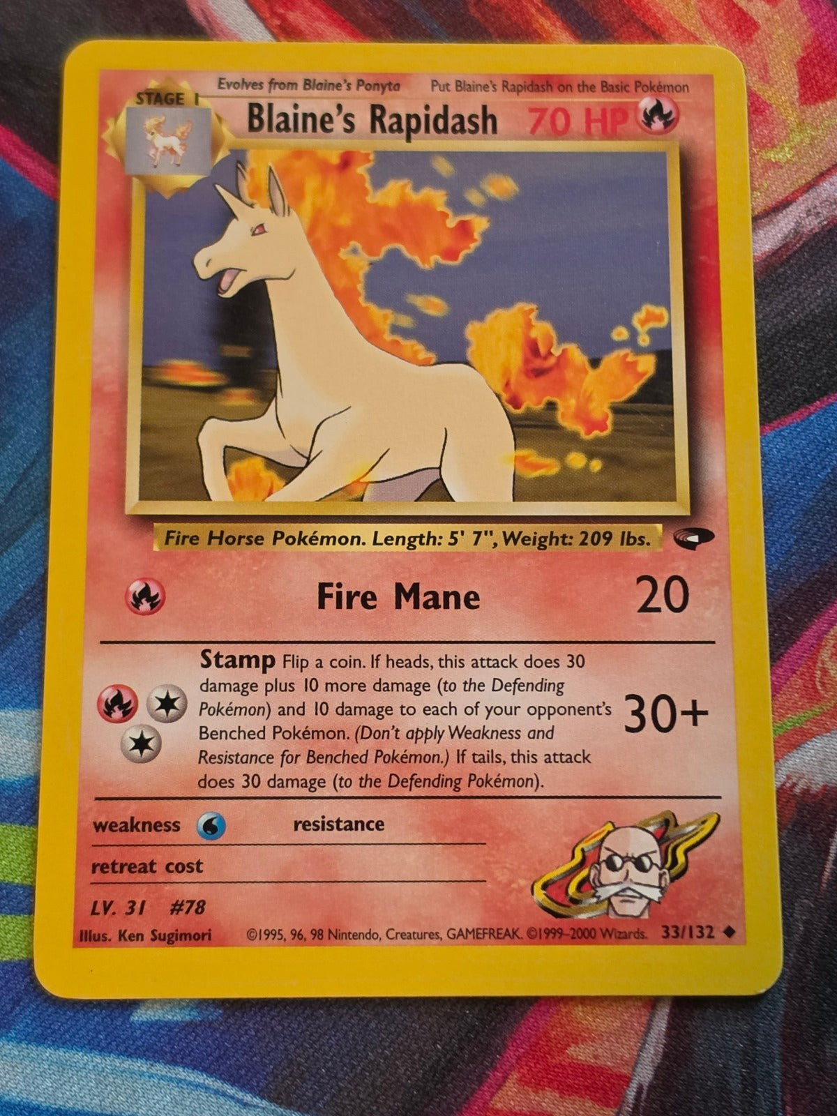 Blaine's Rapidash - 033/132 - Gym Challenge - Uncommon - Unlimited - LP+ Pokemon