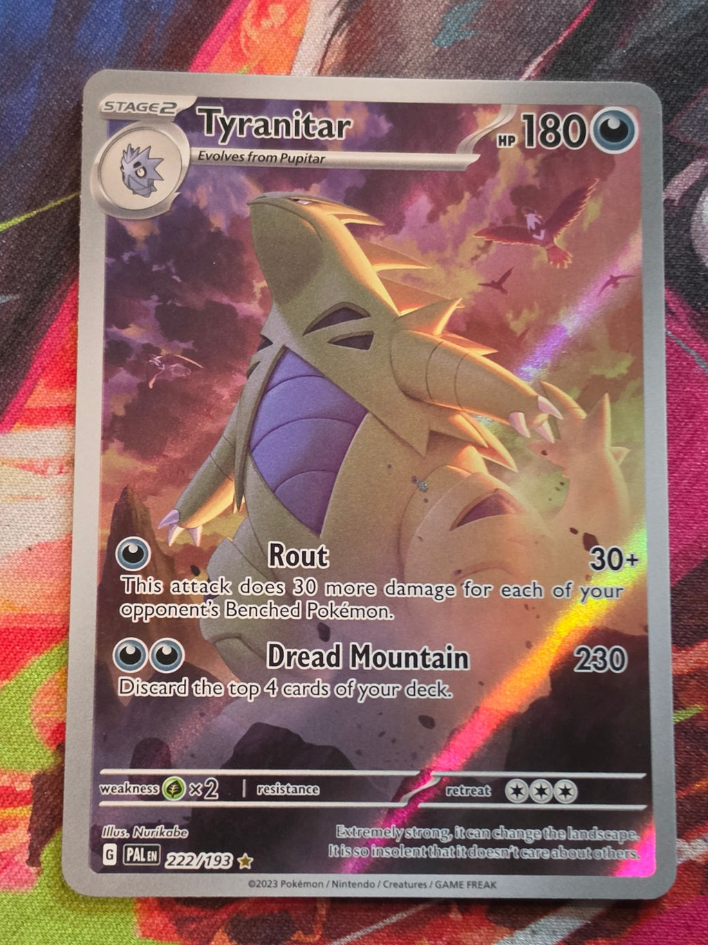 Tyranitar Illustration Rare SV02: Paldea Evolved 222/193 LP+ Pokemon