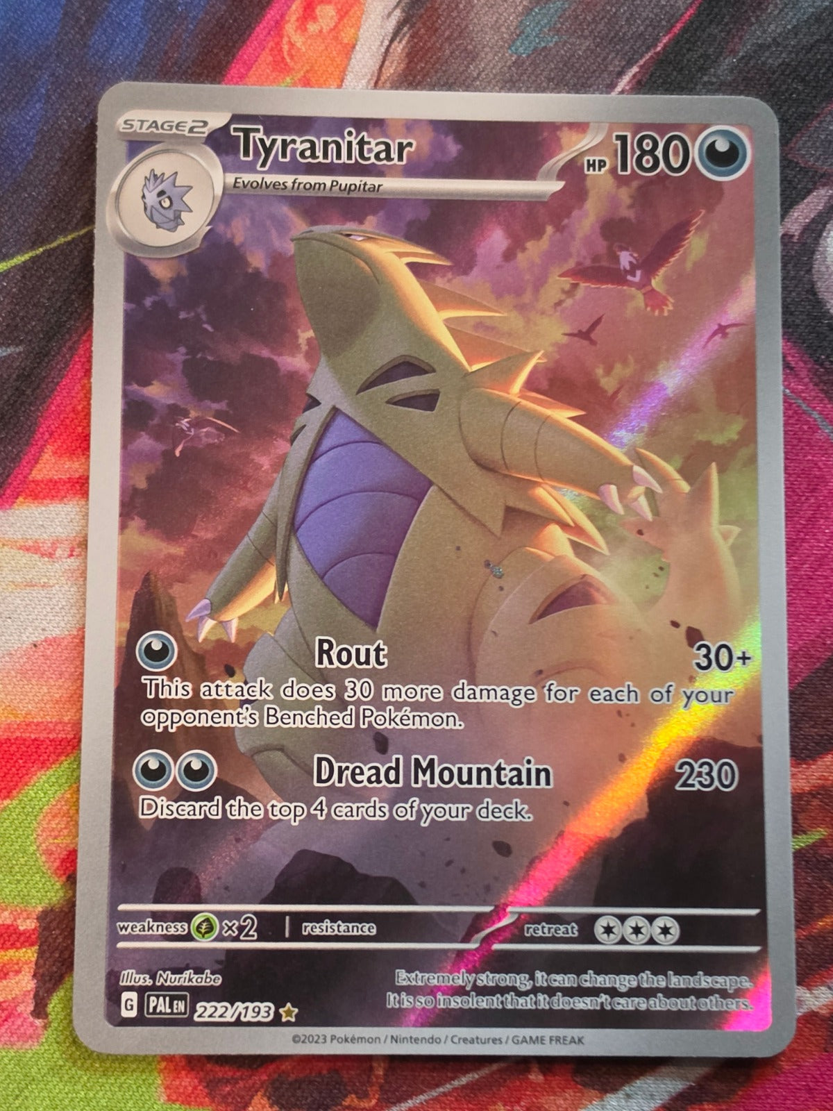 Tyranitar Illustration Rare SV02: Paldea Evolved 222/193 LP+ Pokemon