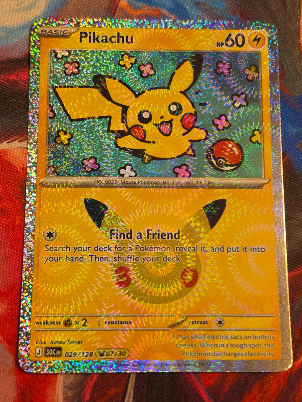 Pikachu Rare ME: 30th Celebration 029/128 NM Pokemon