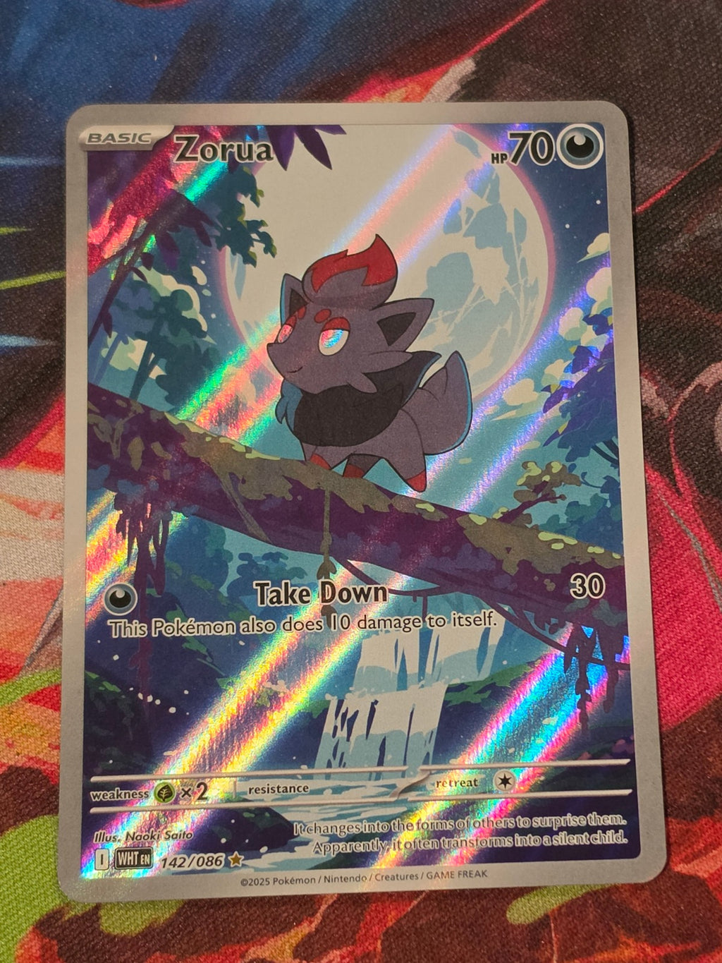 Zorua Illustration Rare White Flare 142/086 NM Pokemon