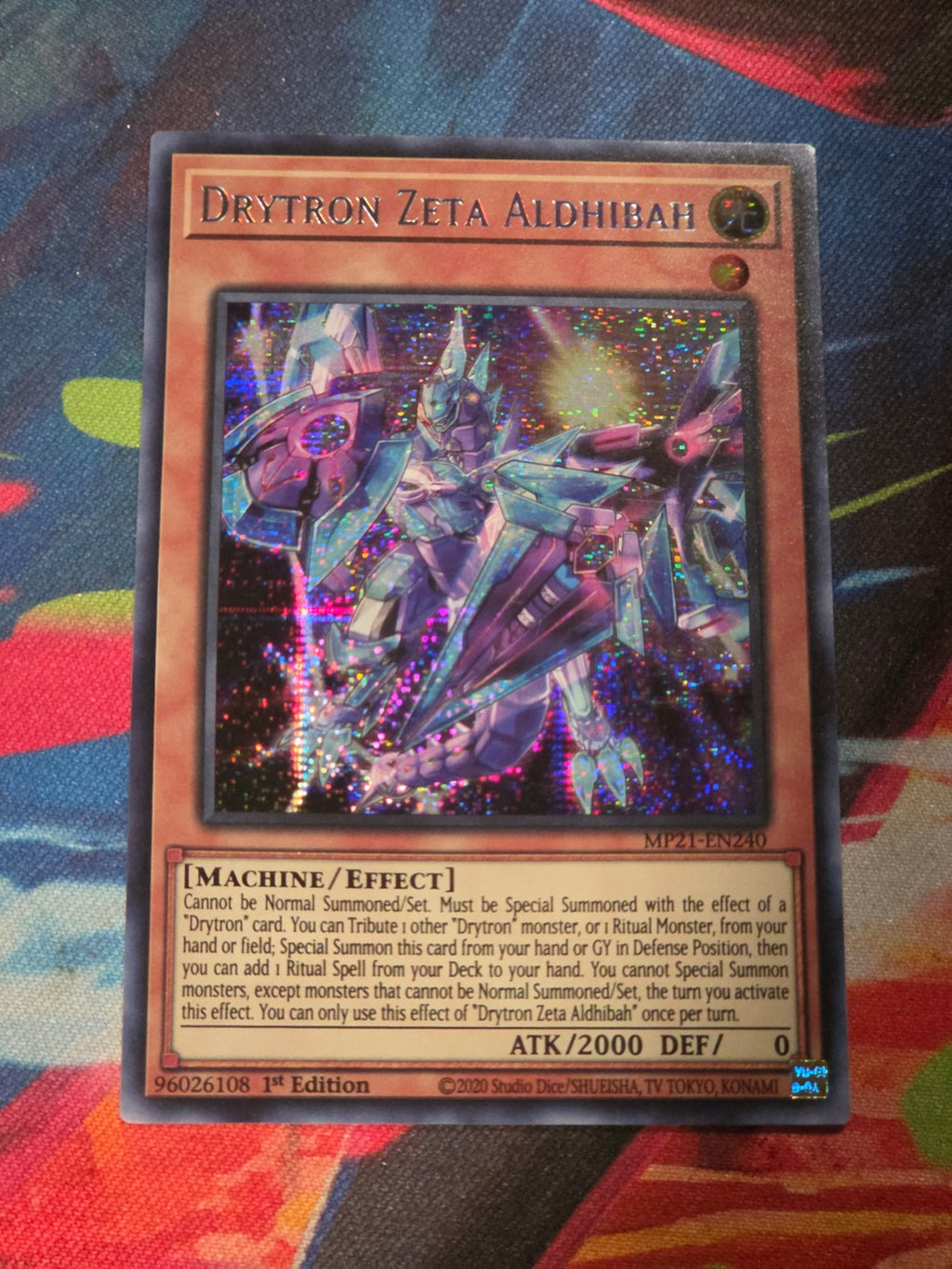 Drytron Zeta Aldhibah Prismatic Secret Rare 2021 Tin of Ancient Battles MP21-EN240 1st Edition LP Yu-Gi-Oh!