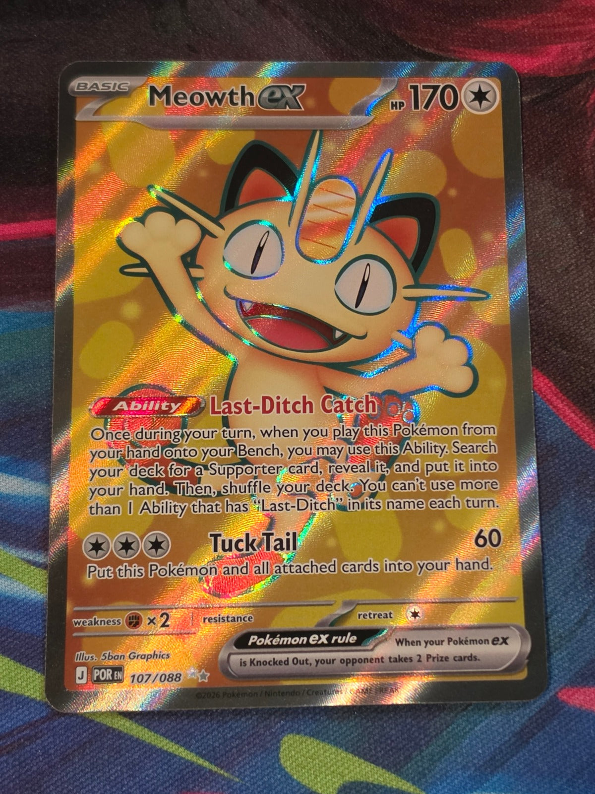 Meowth ex Ultra Rare Perfect Order 107/088 NM Pokemon
