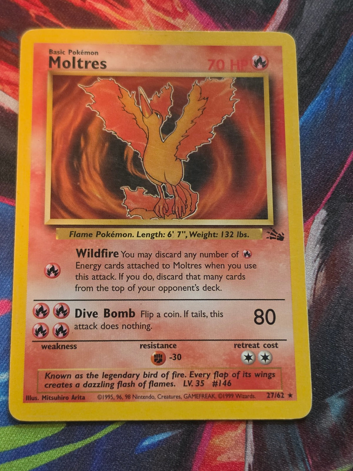 Moltres (27) Unlimited Rare Fossil 27/62 LP Pokemon