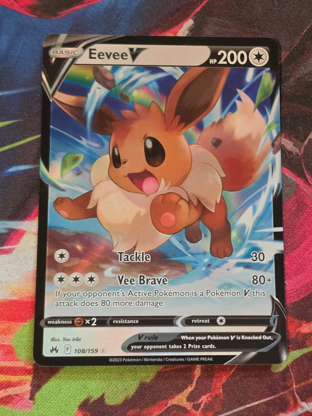 Eevee V Ultra Rare Crown Zenith 108/159 NM Pokemon