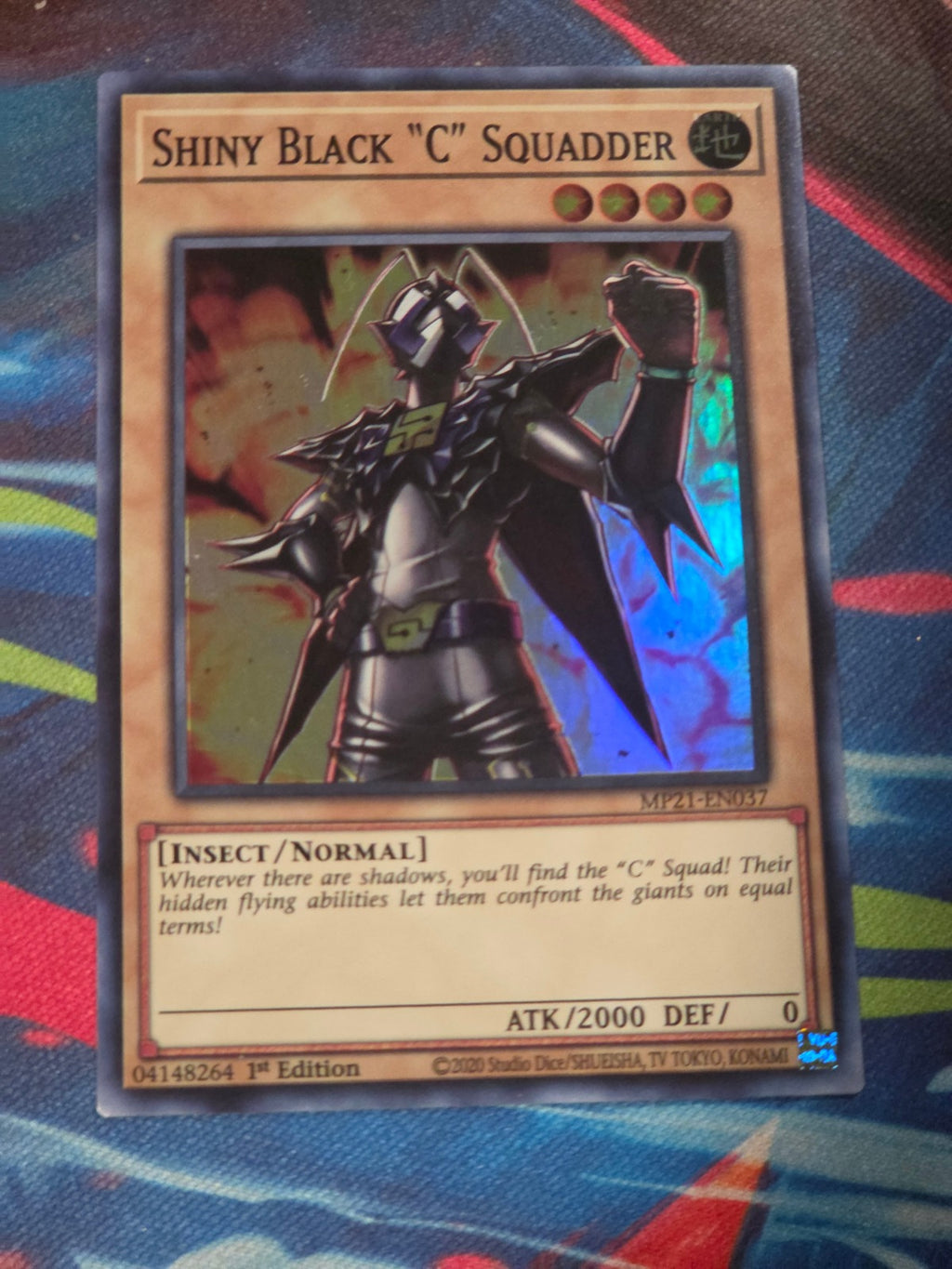 Shiny Black "C" Squadder Super Rare 2021 Tin of Ancient Battles MP21-EN037 1st Edition LP Yu-Gi-Oh!