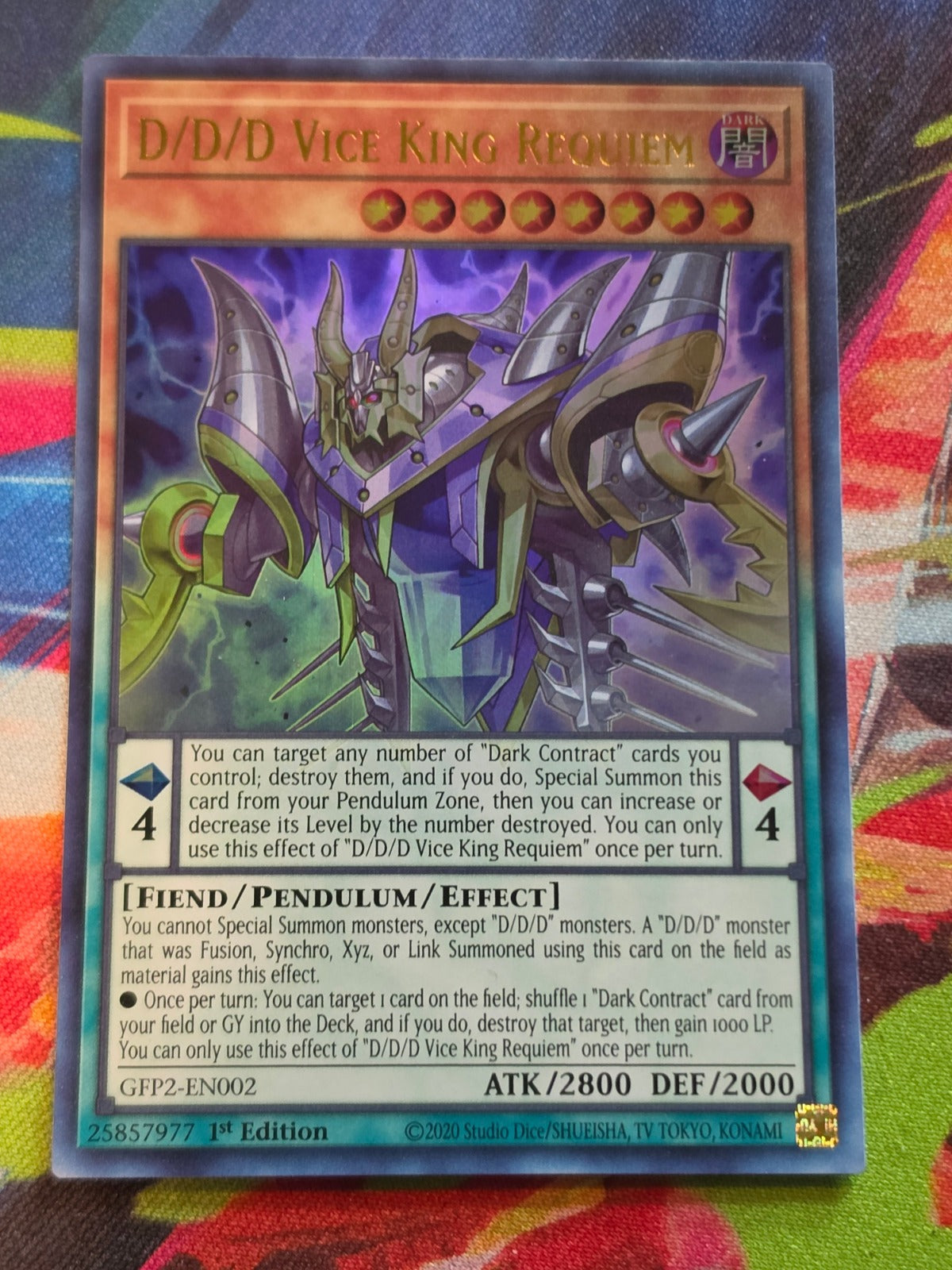 D/D/D Vice King Requiem Ultra Rare Ghosts From the Past: The 2nd Haunting GFP2-EN002 1st Edition LP Yu-Gi-Oh!