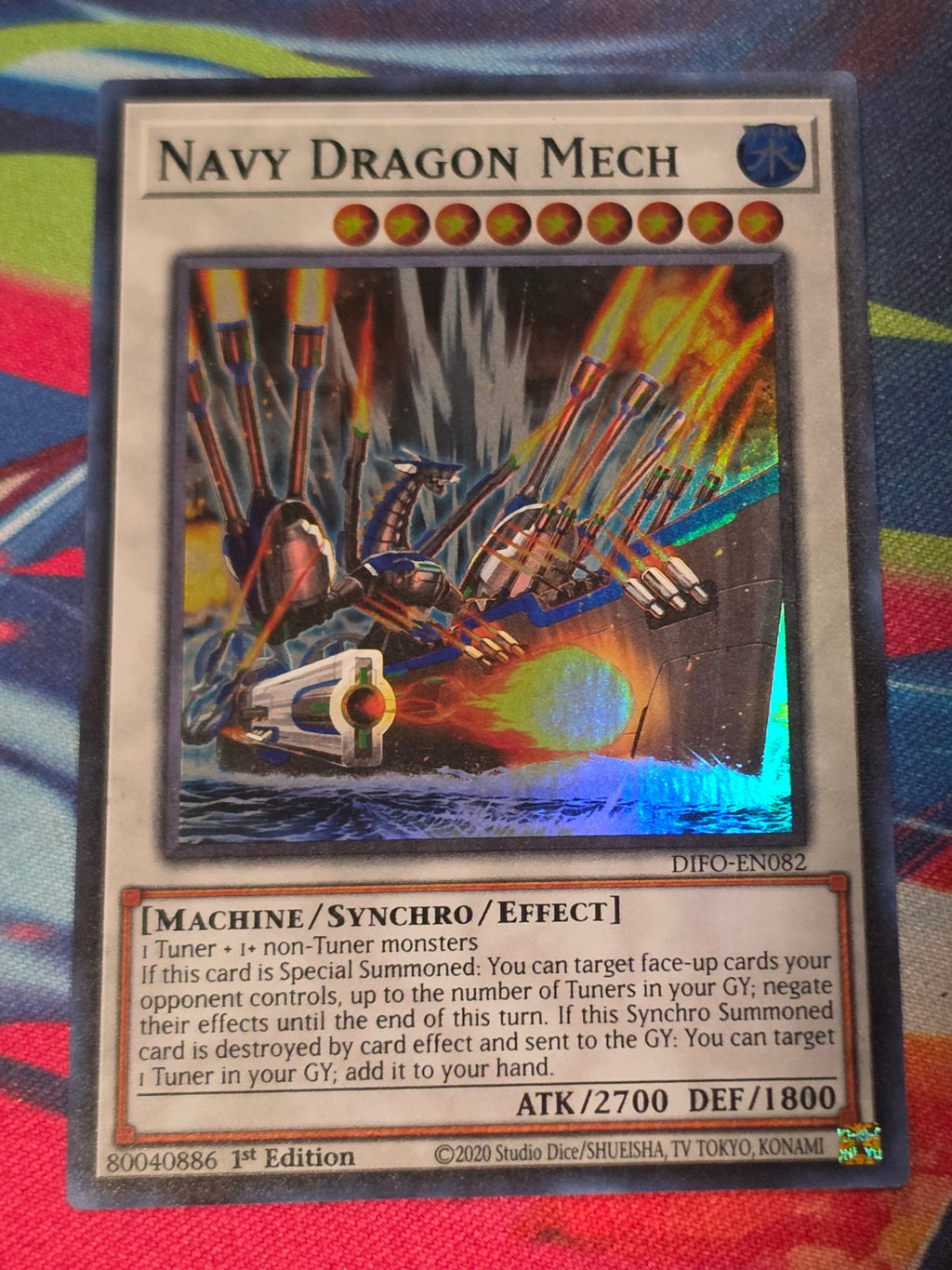 Navy Dragon Mech Super Rare Dimension Force DIFO-EN082 LP